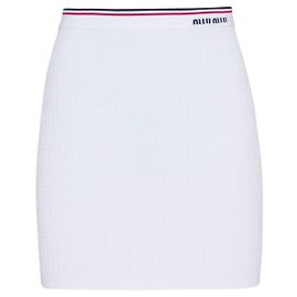 Gonna Mini In Maglia Bianca Miu Miu