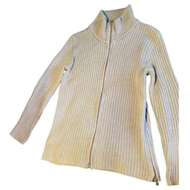 Beige ribbed knit vest with zipper - Autre Marque