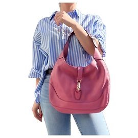 Borsa a mano Gucci Jackie in pelle nappa rosa