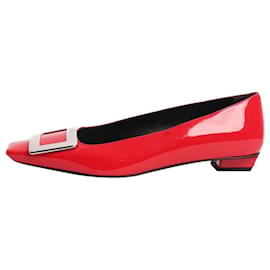 Roger Vivier Ballerine in vernice rosa con fibbia - taglia UK 4