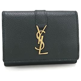 Grünes Dreifach-Portemonnaie von Saint Laurent