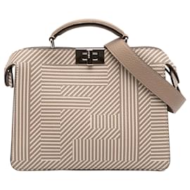 Borsa Peekaboo ISeeU piccola in pelle Zucca marrone Fendi