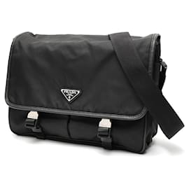 Borsa a Spalla in Nylon e Pelle Saffiano Prada