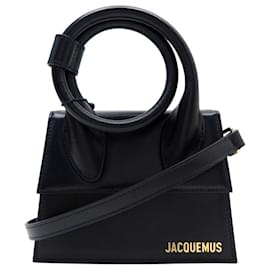 NUOVO BORSO A MANO JACQUEMUS CHIQUITO NODO IN PELLE NERA CON TRACOLLA
