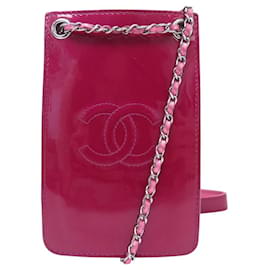 CHANEL HANDY-TASCHE LOGO CC MIT GURT AUS PATENTLEDER