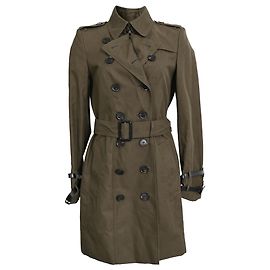 Trench coat de longitud media Queensborough en algodón oliva de Burberry