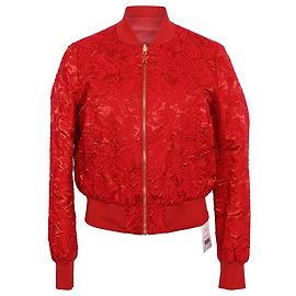 Moncler Brokat Wendebomberjacke aus rotem Polyester