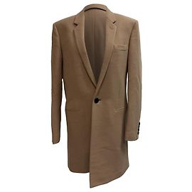 Einreihiger Cashmere-Mix-Mantel von Saint Laurent aus brauner Schurwolle