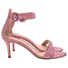 Sandali Gianvito Rossi Portofino 100 in Glitter Rosa
