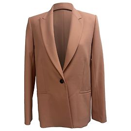 Beige Polyester Einreiher Blazer von Victoria Victoria Beckham