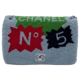 Chanel Borsa a Catena Cf Jumbo Grigia Lana e Pelle