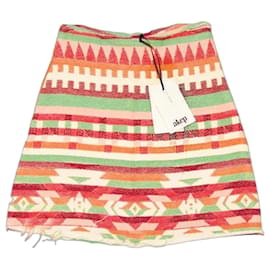 Falda corta de lana con estampado geométrico - Autre Marque