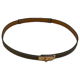 Hermès Kelly 18 Gürtel Epsom Kalbsleder Étoupe Roségold