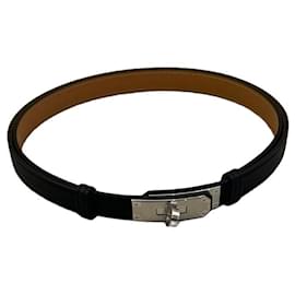 Hermès Kelly 18 Gürtel Epsom Kalbsleder Schwarz Palladium