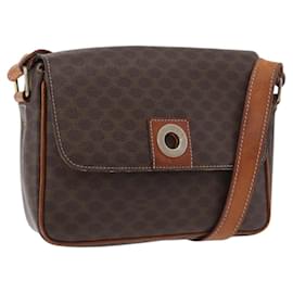 Céline Borsa a spalla circolare in tela Macadam CELINE in pelle PVC marrone oro Auth ti3851