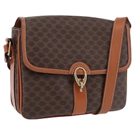 Céline Borsa a Spalla in Tela Macadam CELINE in Pelle PVC Marrone Oro Auth ka3871
