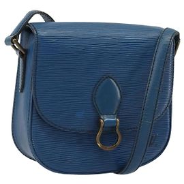 LOUIS VUITTON Bolso de Hombro Epi Saint Cloud PM Azul M52195 LV Auth BA12137