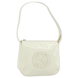 Borsa a Spalla GUCCI Smalto Bianco 001 1364 1703 Auth ti3860