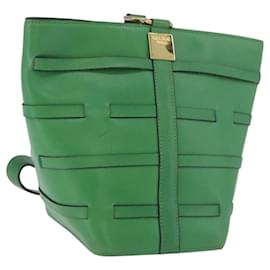 Céline Borsa a Spalla CELINE in Pelle Verde Oro Auth 175580A