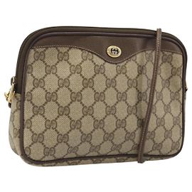 Gucci Borsa a Spalla GG Supreme PVC Beige Oro 97 02 068 Auth 175484