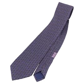 HERMES Necktie Silk Navy Auth 174890A - Hermès