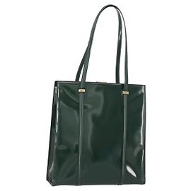 Bolsa Tote GUCCI Couro envernizado Verde Ouro 002 406 0425 Auth bs34366