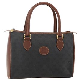 Borsa a mano GG Canvas Gucci Nera Oro 002 58 0159 Auth 175333