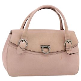 Gancini Handtasche aus Leder in Pink Silber Auth 176491 von Salvatore Ferragamo