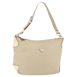 Borsa a Spalla PRADA Nylon Beige Argento Autentica ka4019