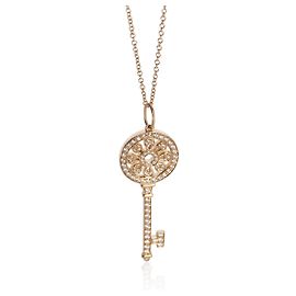 Colgante de Llave en Pétalos Modelo Mediano en Oro Rosa y Diamantes Tiffany & Co.
