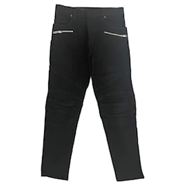 Jeans biker Balmain neri – taglia 32 US (M) – dettagli con zip – ottime condizioni