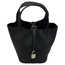 Hermès Picotin Lock 18 in pelle nera con palladio