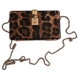 Dolce & Gabbana Pochette léopard avec chaîne dorée