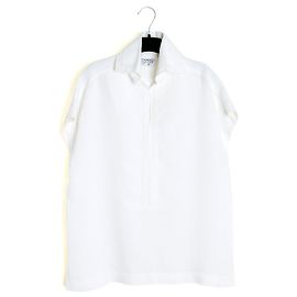 Chanel Mariniere Bianco in Lino Top Blusa FR40 Oversized UK12 US10 degli anni '90