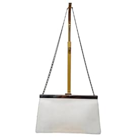 Borsa a spalla media con chiusura in pelle di vitello liscia Off-White - Céline