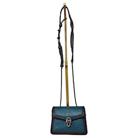 Autre Marque Bvlgari Mini Serpenti Forever Umhängetasche aus Leder Diamond Blast in Teal Grün/Burgunder/Schwarz