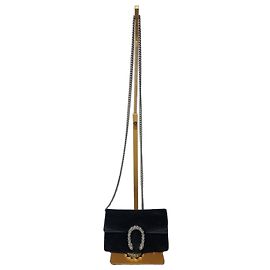 Borsa a tracolla Gucci Velvet Super Mini Dionysus Nera