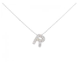 Autre Marque Collana in oro bianco Au750 con iniziale R in diamante