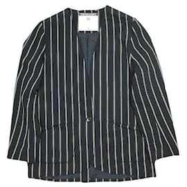 Autre Marque Chaqueta exterior sin cuello de poliéster y rayón a rayas JOURNAL STANDARD L'ESSAGE
