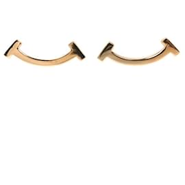Orecchini mini T Smile in oro rosa 18K Tiffany - Tiffany & Co