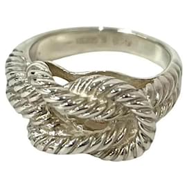 Anillo de plata esterlina 925 HERMES Audienne Twist Rope - Hermès