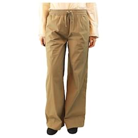 Parosh Pantalones de tafetán elásticos neutros - talla M