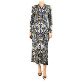 Etro Vestido midi de botones multicolorido con flores - talla UK 12