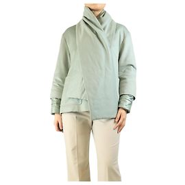 Herno Sagegrüne Kaschmir-Jacke mit Pufferfutter - Größe UK 10