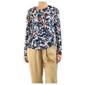 Proenza Schouler Blaues Baumwolloberteil mit Blumenmuster - Größe M