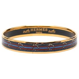 Hermès Purple Narrow Horse Horseshoe Cloisonne Enamel Bangle 62
