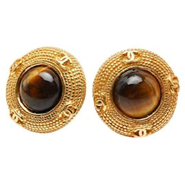 Orecchini a clip placcati in oro Chanel Coco Mark