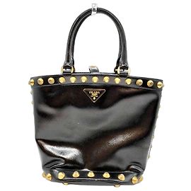 Bolso tote de cuero Saffiano negro Prada