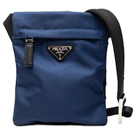Borsa a spalla con placca logo triangolare Prada
