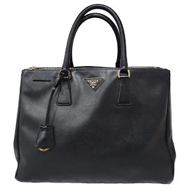 PRADA Saffiano Lux Grande Galleria Doppia Cerniera Tote Nero